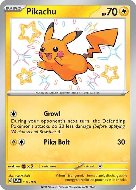 Pikachu in paldean fates TCG set
